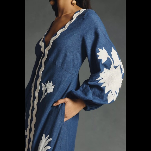 FARM Rio Embroidered Long-Sleeve Dress Sz Small - Picture 3 of 11